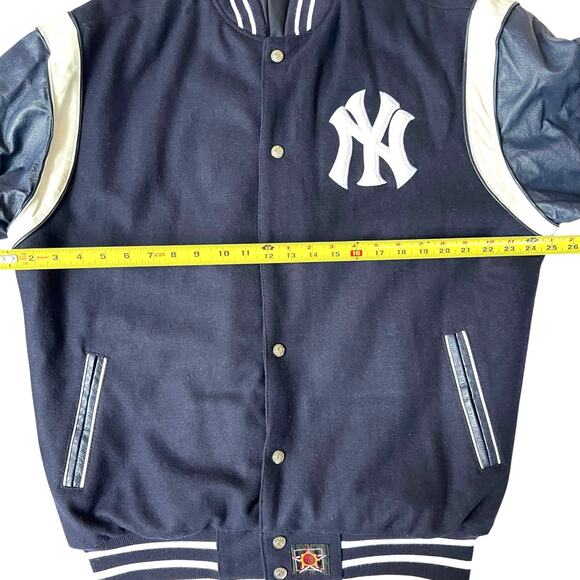 Vintage 1990s New York Yankees Reversible Varsity Jacket by JH Design –Sz Medium - Picture 4 of 16